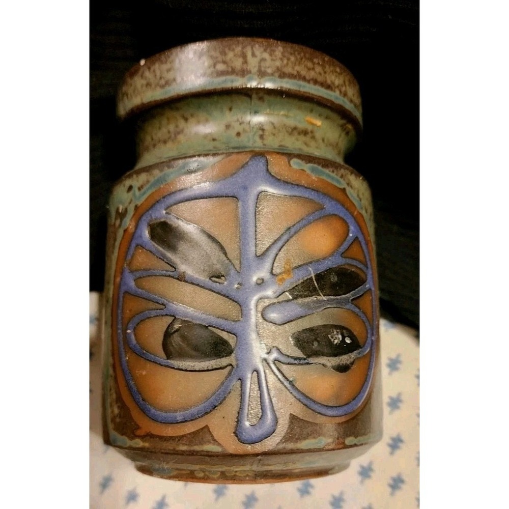 Vintage Hand Crafted & Painted OMC Otagiri Japan Cup Pen Pencil Holder Vase Jar